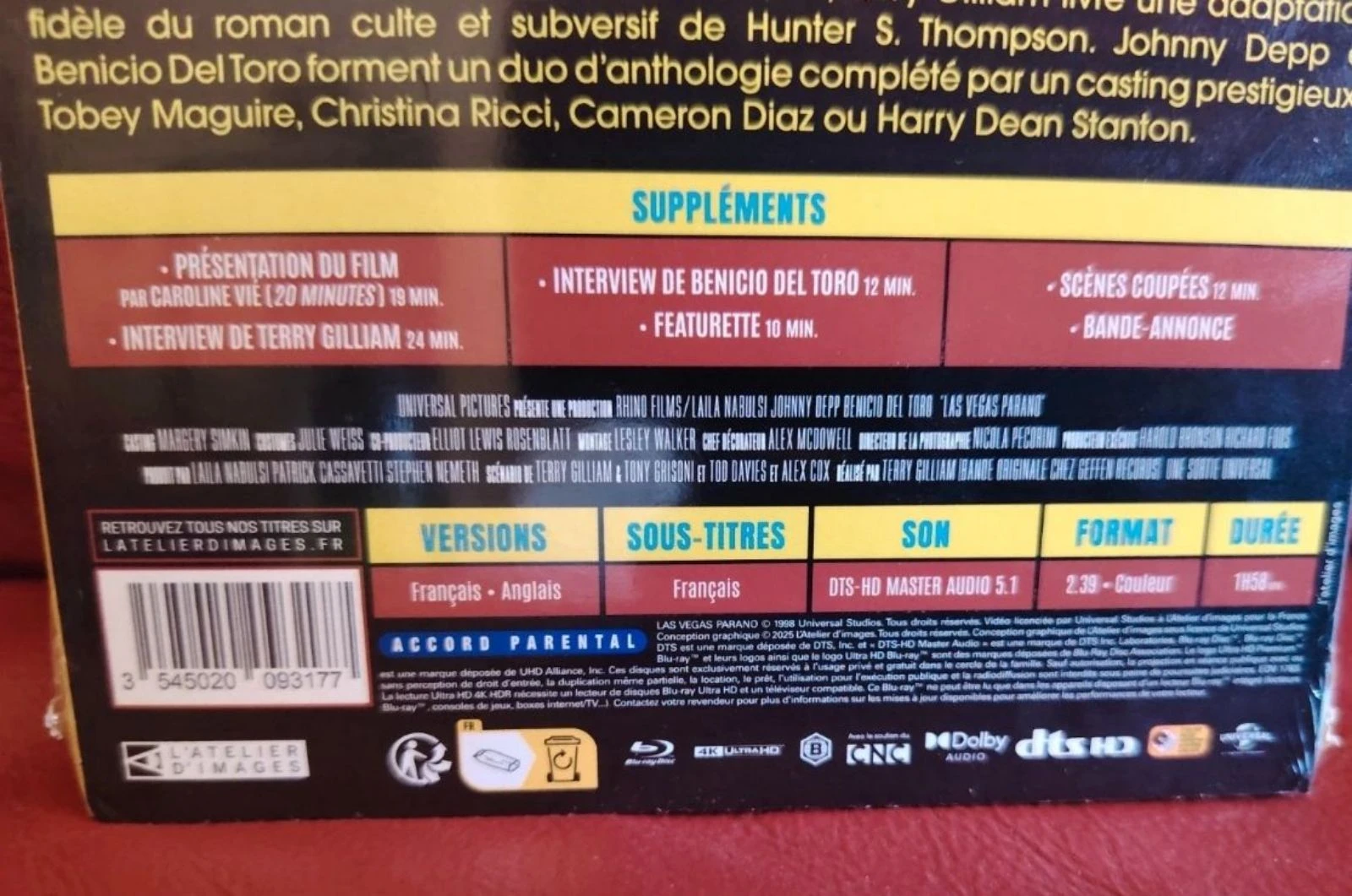 Las Vegas paranoïde collector's edition limited 4k blu ray – photo 3